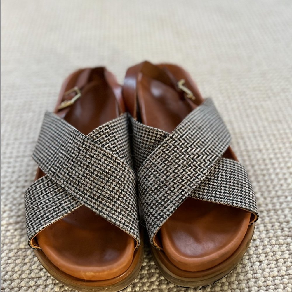 Alohas Wool slingback crossover strap sandal- size 39- like new